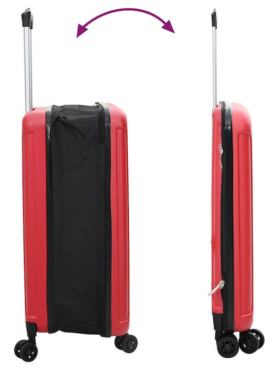 vidaXL Valiză De Călătorie De Cabină Dură Roșie Cu 4 Roți Înălțime 55.5 Cm