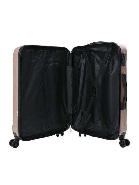 vidaXL Reise Koffer Hart Rose Gold Mit 4 Räder Set 3 Stück