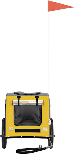 vidaXL Dog Carrying Yellow Bicycle Trailer for 30kg Pets