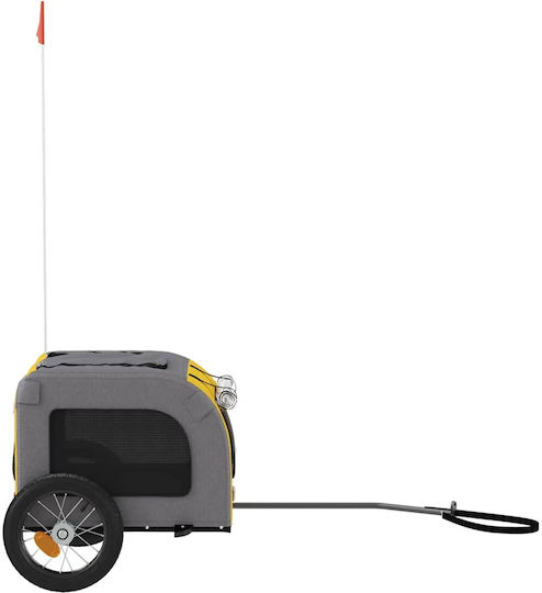vidaXL Dog Carrying Yellow Bicycle Trailer for 30kg Pets