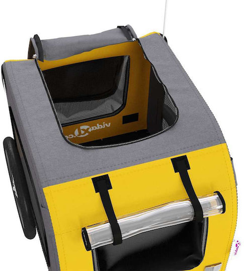 vidaXL Dog Carrying Yellow Bicycle Trailer for 30kg Pets