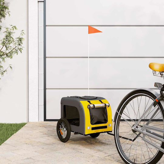 vidaXL Dog Carrying Yellow Bicycle Trailer for 30kg Pets