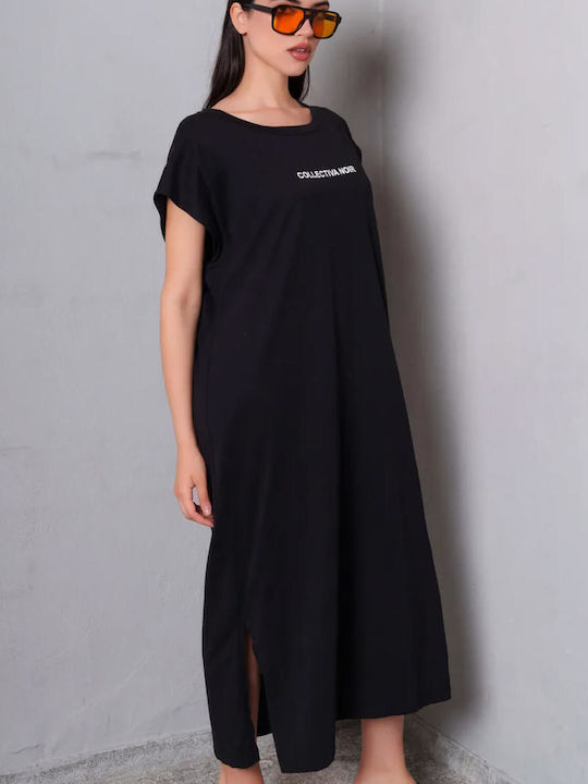Summer Midi T-Shirt Dress Black CN140T05COT-Black