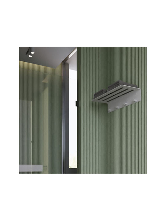 Verdi Single Wall-Mounted Bathroom Shelf Unit ​15x120cm Inox White