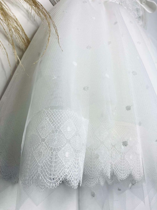 Bambolino Vintage Soul White Baptism Dress Made of Tulle