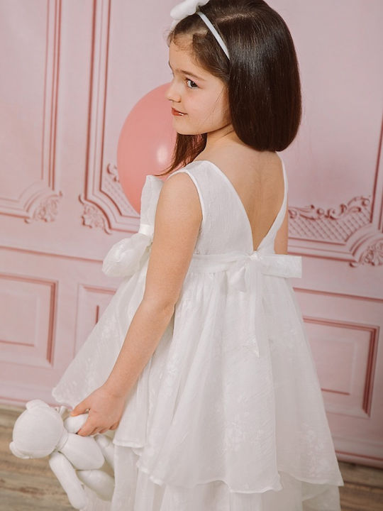 Bambolino Vintage Soul Λευκό Φόρεμα Βάπτισης
