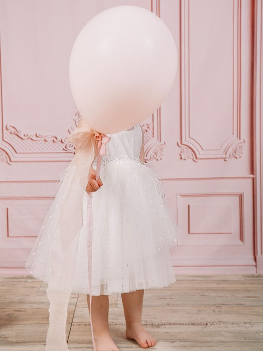 Bambolino Vintage Soul White Baptism Dress Made of Tulle