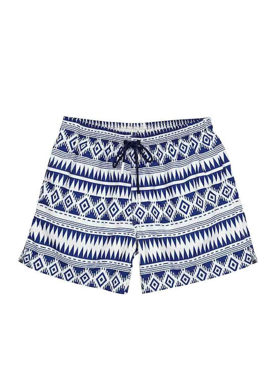 Costume de baie bărbați Pantaloni scurți Alb-bleu Multicolor
