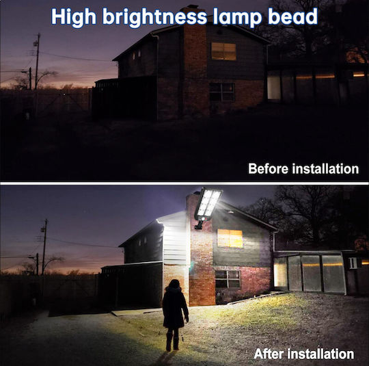 Foyu Wall Mounted Solar Light Traffic light 200W Natural White with Motion Sensor, Photocell and Remote Control IP65