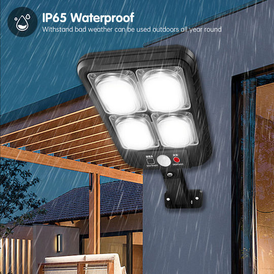 Foyu Wall Mounted Solar Light Traffic light 300W Natural White with Motion Sensor, Photocell and Remote Control IP65