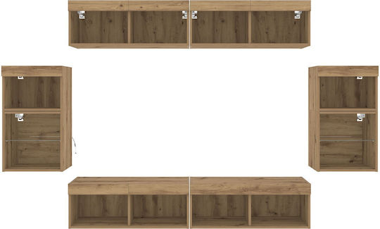 Σύνθετο Σαλονιού Artisan Oak με Φωτισμό Μ40xΒ28.5xΥ40εκ.