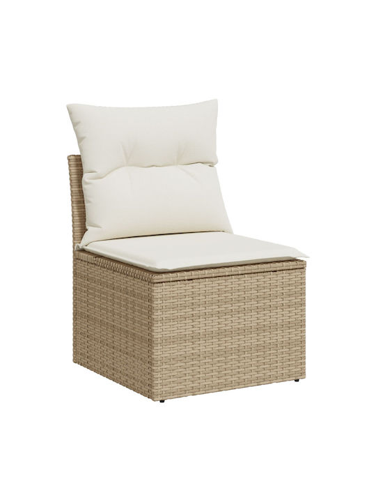 Corner Sofa Outdoor Rattan with Pillows 55x62x69cm