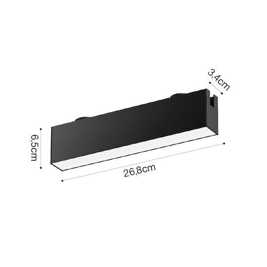Inlight LED Γραμμικό Φωτιστικό Οροφής 12W Θερμό Λευκό Μ3.4xΒ6.5xΥ6.5εκ.