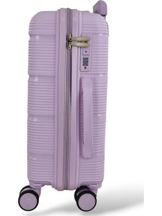 Playful Bags Cabin Travel Suitcase Hard Lila with 4 Wheels Height 55cm