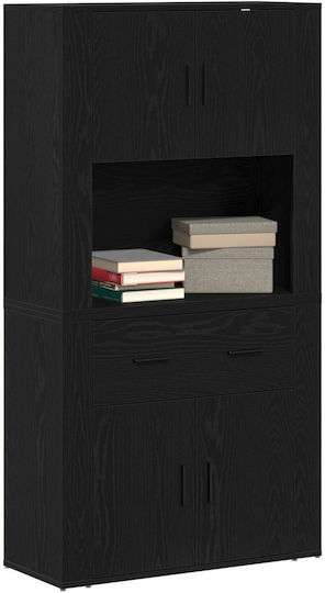 Dulap De Depozitare Pentru Birou Din Lemn De Fag Negru 80x33x150cm