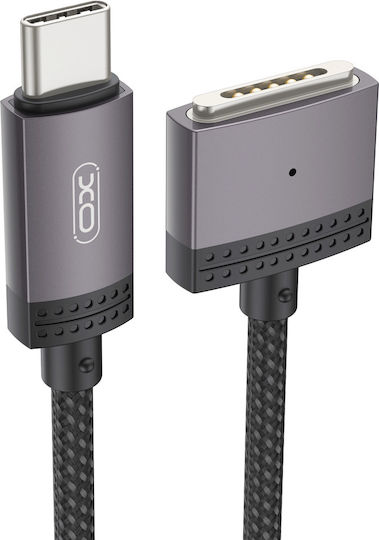 XO Плетена USB 2.0 Кабел USB-C мъжки - Magsafe 3 100W Черен 2м (16.005.0374)