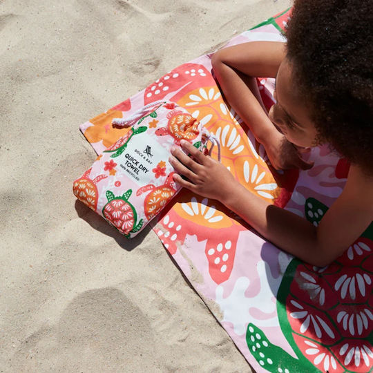 Dock & Bay Kids' Beach Towel Turtley Tropical Microfiber 130x70 cm