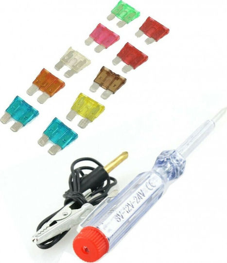 Set of 10 Car Motorcycle Voltage Test Pen Fuses