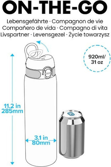 Ion8 Flasche Thermosflasche Rostfreier Stahl 320ml Space mit Stroh