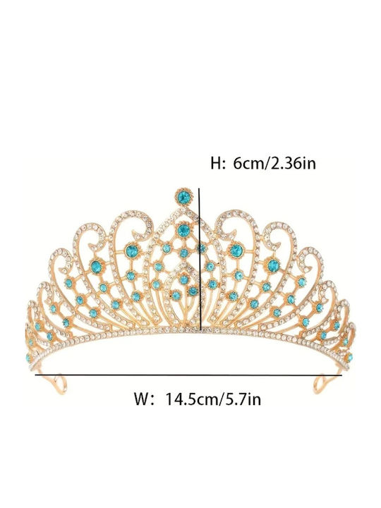 Coroană de mireasă tiară cristale argintie 6 cm înălțime