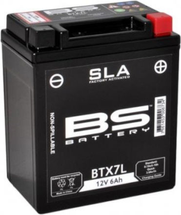 BS SLA GEL Motorcycle Battery YTX7L-BS 100A with Capacity 6Ah