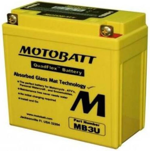 MotoBatt Затворен тип Мотоциклетна батерия с капацитет 3Ах