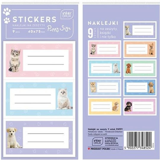 interDRUK Notebook Labels 9pcs