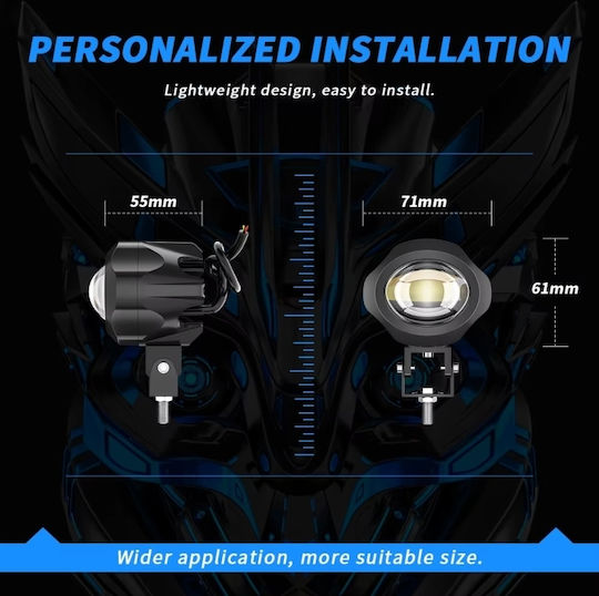 LED-Scheinwerfer Universal 9V 32V Abblendlicht Orange Fernlicht Weiß Abblend- und Fernlicht Weiß Orange 2000lm Motorräder ATV