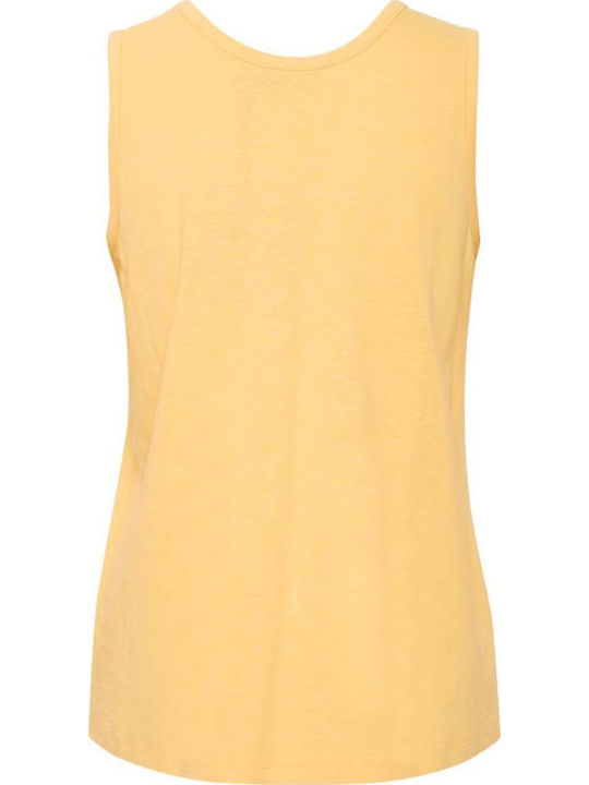 Women's Blouse Cotton Sleeveless Yellow
