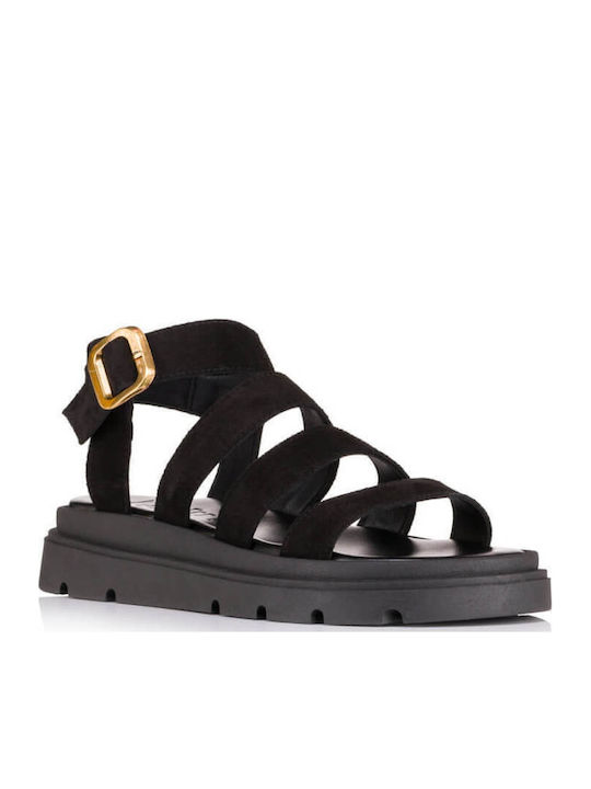 Women's Flat Sandals in Black Color