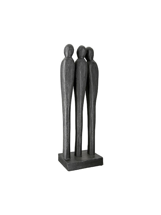 Γλυπτό "3 People" Group Mango Ξύλο Μαύρο Pu 14x6.5x36cm