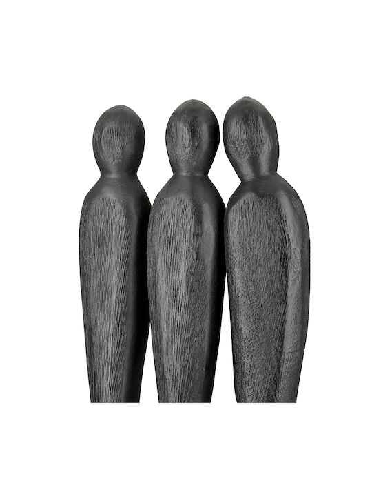 Γλυπτό "3 People" Group Mango Ξύλο Μαύρο Pu 14x6.5x36cm