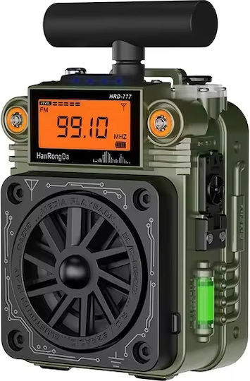 Hanrongda HRD-777 Επιτραπέζιο Ραδιόφωνο Επαναφορτιζόμενο με Bluetooth Πράσινο