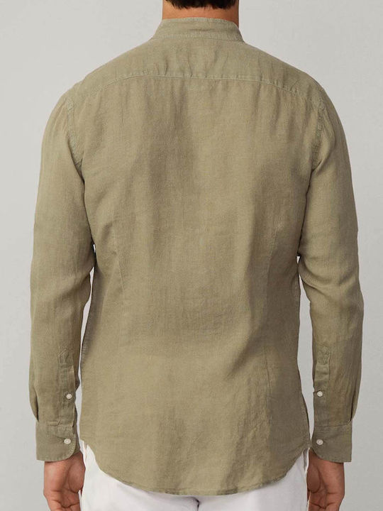 Hackett Λινό Πουκάμισο Light Khaki