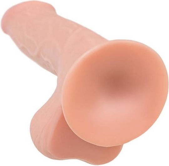 Dildo realist cu Testicule și Ventuză Roz 18.5cm
