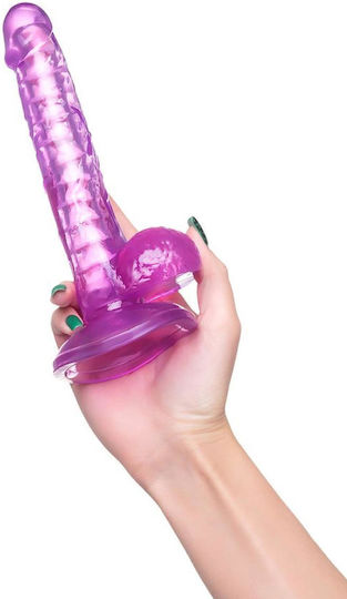 Realistisches Dildo mit Hoden und Saugnapf Lila 20.5cm