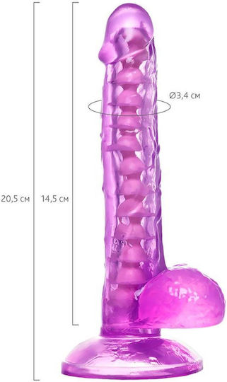 Realistisches Dildo mit Hoden und Saugnapf Lila 20.5cm