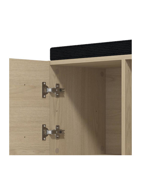Rathlin Kom Entry Furniture with Shoe Rack & Bench Light Port Oak 77x35x41cm