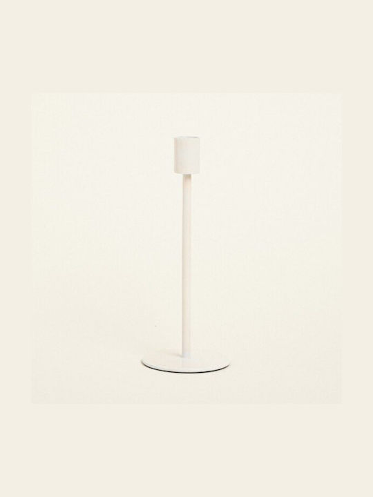 Metal Candle Holder Ecru 23 Cm Beauty Home
