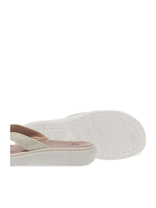 Damenplattformen Beige