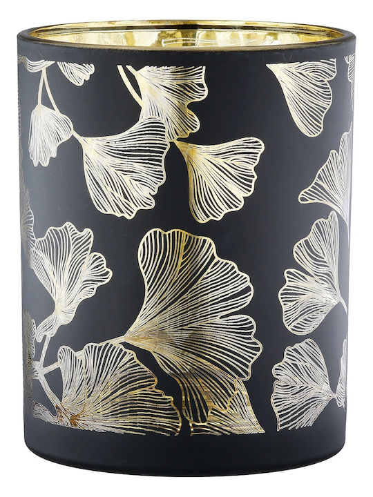 ArteLibre Ginkgo Σετ Κηροπήγια Γυάλινα σε Μαύρο Χρώμα 7x7x7εκ. 10τμχ