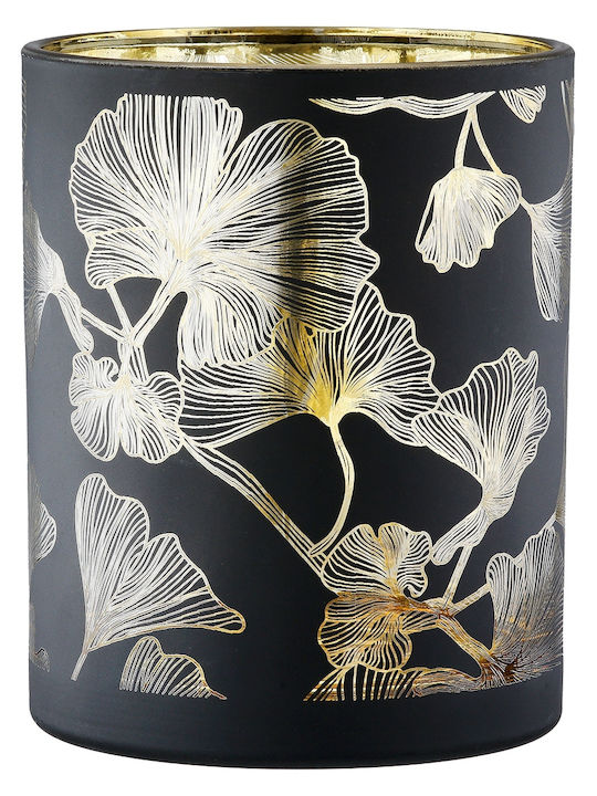 ArteLibre Ginkgo Σετ Κηροπήγια Γυάλινα σε Μαύρο Χρώμα 7x7x7εκ. 10τμχ