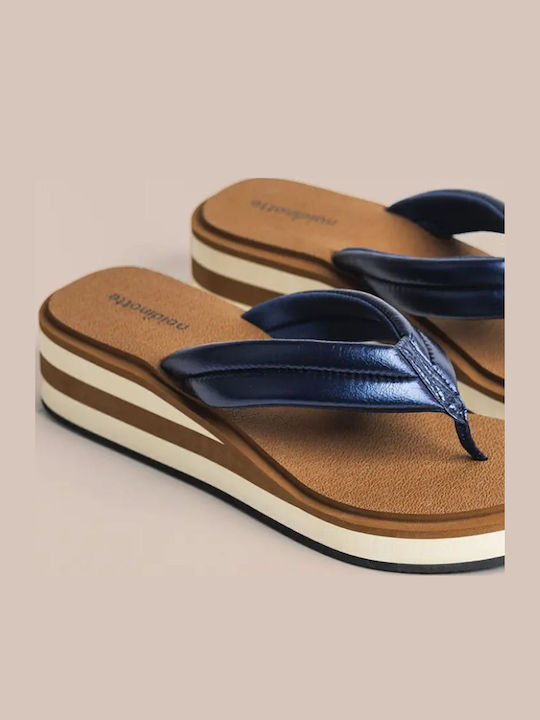 Flip Flops With Platform In Blue Colour