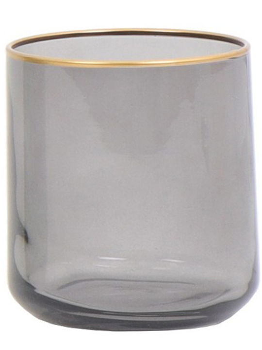 Espiel Set of Candle Holders Glass suitable for Tealights Grey/Gold 7x7x8cm 6pcs