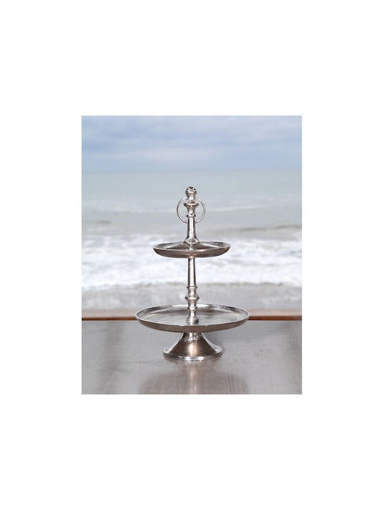 Φοντανιέρα Glas mit Deckel 25x25cm Silber