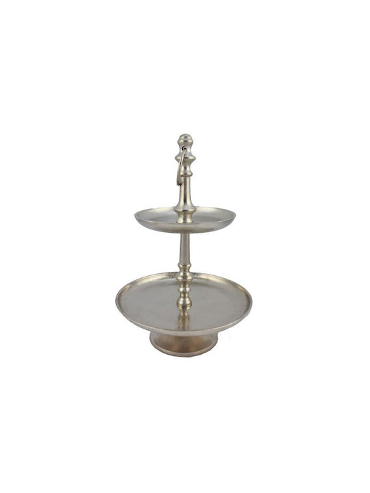 Φοντανιέρα Glas mit Deckel 25x25cm Silber