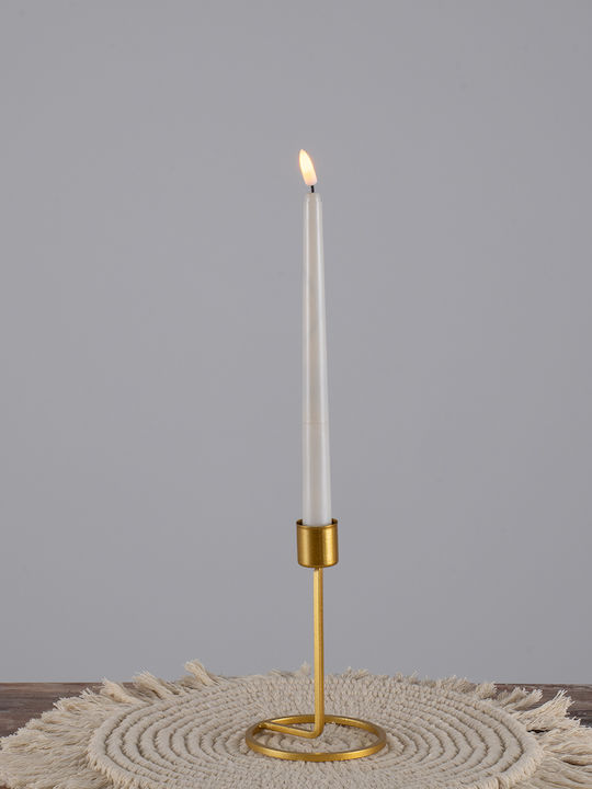 GloboStar Evelyn Candle Holder Metal Gold 9.5x9.5x15cm 1pcs