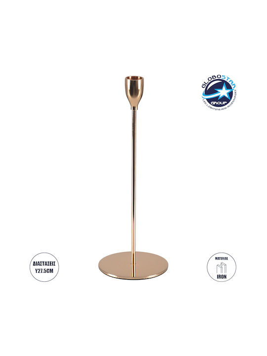GloboStar Isabella Candle Holder Metal Copper 10x10x28.5cm 1pcs