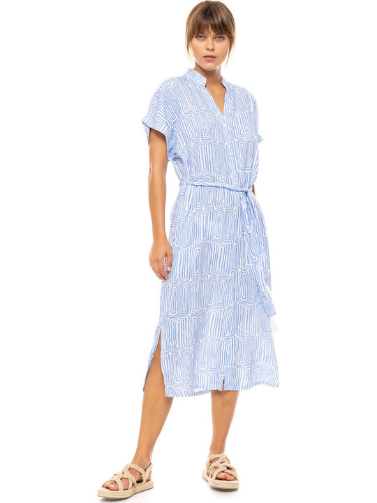 Pink Label Damen Maxi Kleid Strand Ice Blue