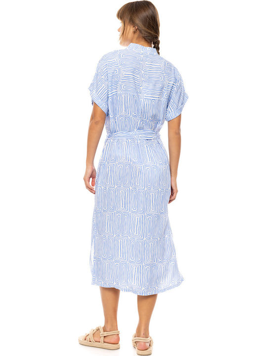 Pink Label Damen Maxi Kleid Strand Ice Blue